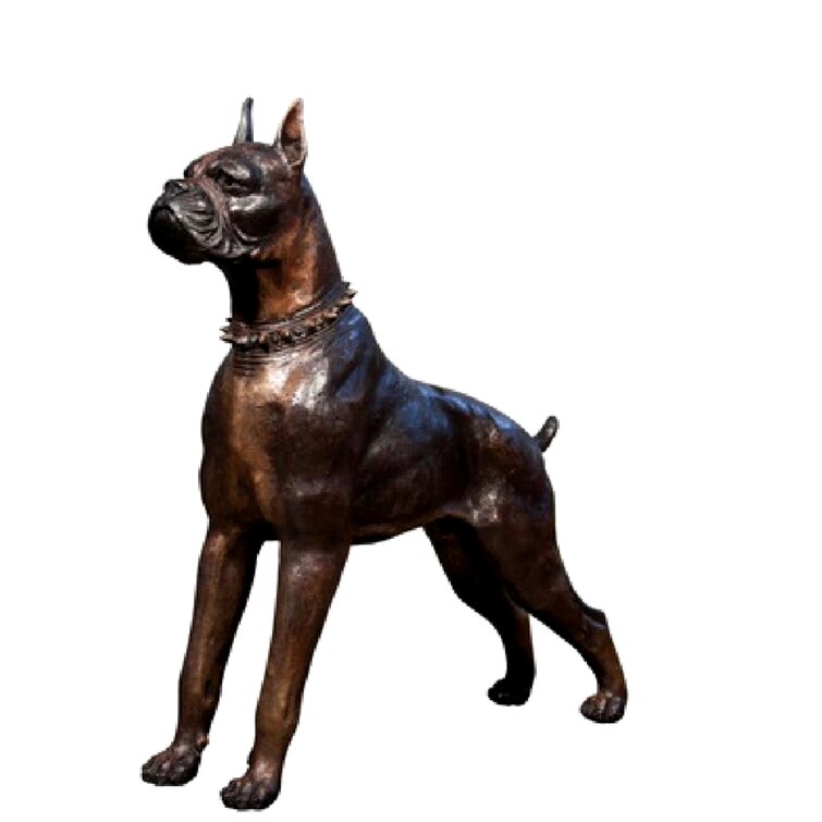 boxer dog garden statue